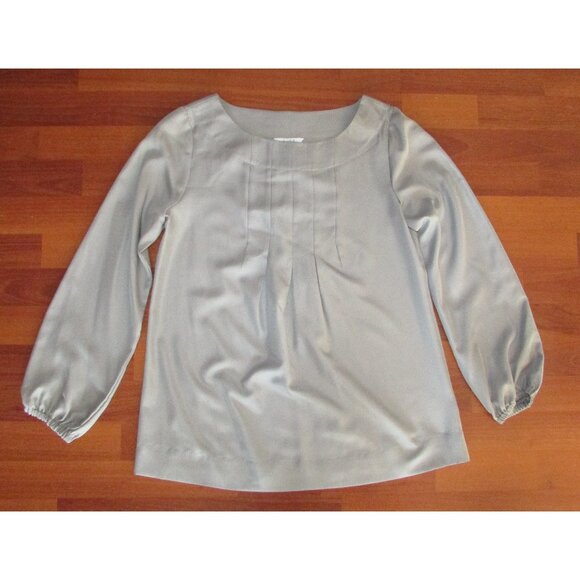 Alfred Sung Pure Grey Pleated Blouse - Small - Picture 1 of 8